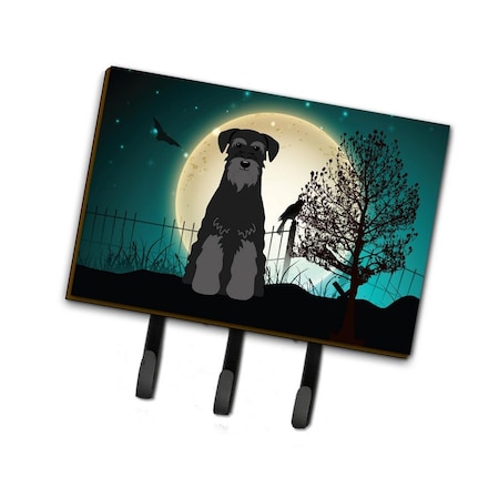 Jensendistributionservices Halloween Scary Standard Schnauzer Black Leash or Key Holder MI1708658